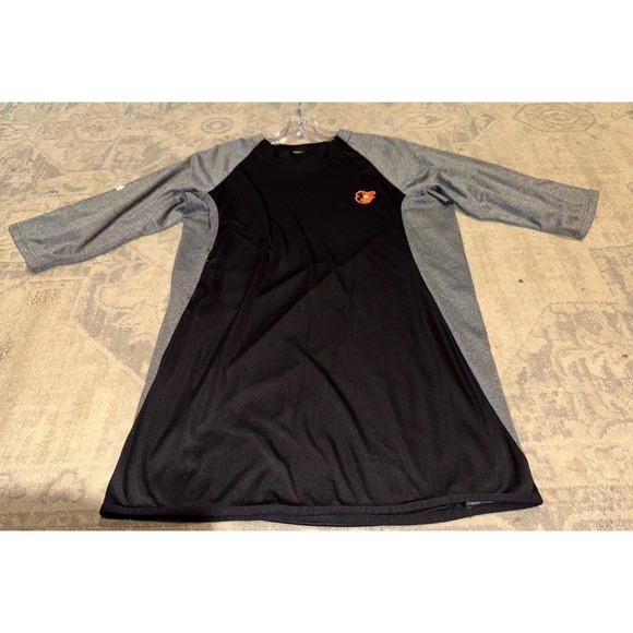 Majestic Other - Majestic Baltimore Orioles Black Gray Thermabase MLB Shirt Mens Medium 3/4 Sleev